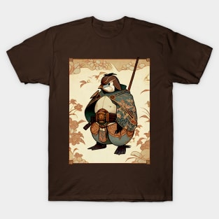 Samurai Penguin Art Nouveau T-Shirt